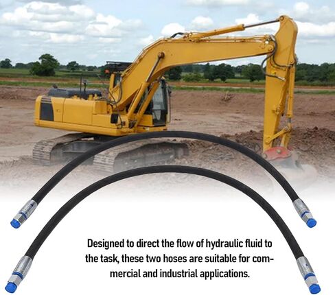 FTVOGUE 2Pcs 1/4 inch Excavator Throttle Valve Connection Hose Hydraulic Hose Assembly 32in Long for 1-2 Ton Chinese Mini Excavator in Saudi Arabia