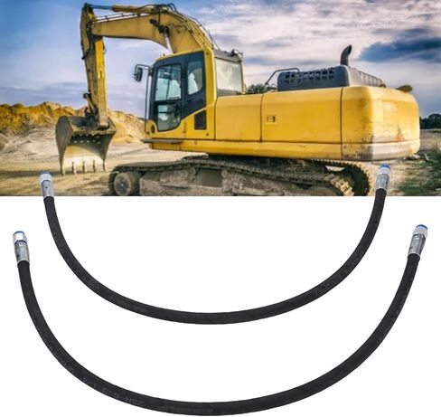 FTVOGUE 2Pcs 1/4 inch Excavator Throttle Valve Connection Hose Hydraulic Hose Assembly 32in Long for 1-2 Ton Chinese Mini Excavator in Saudi Arabia