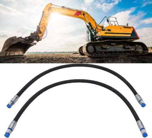 FTVOGUE 2Pcs 1/4 inch Excavator Throttle Valve Connection Hose Hydraulic Hose Assembly 32in Long for 1-2 Ton Chinese Mini Excavator in Saudi Arabia