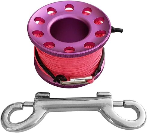 Baosity Scuba Diving Finger Spool Reel Line, 15M Aluminium Compact Snorkeling Dive Reel Spool Line with Stainless Steel Clip in Saudi Arabia