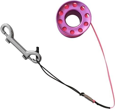 Baosity Scuba Diving Finger Spool Reel Line, 15M Aluminium Compact Snorkeling Dive Reel Spool Line with Stainless Steel Clip in Saudi Arabia