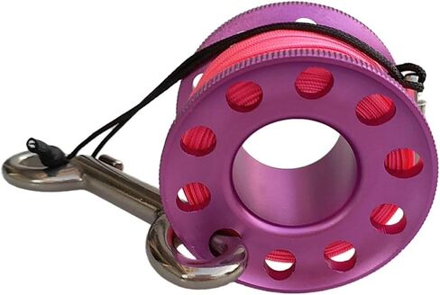 Baosity Scuba Diving Finger Spool Reel Line, 15M Aluminium Compact Snorkeling Dive Reel Spool Line with Stainless Steel Clip in Saudi Arabia