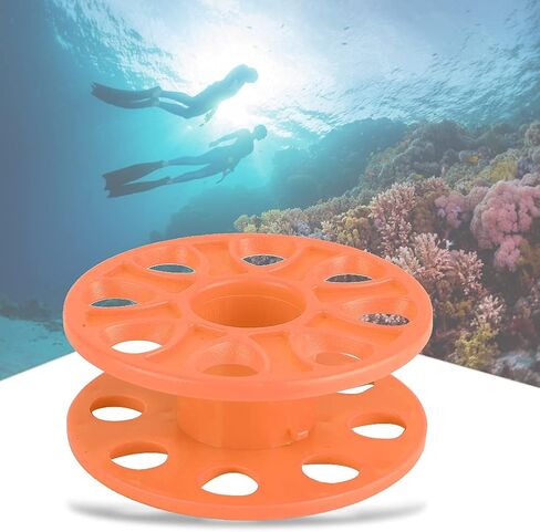 Oumefar Diving Finger Spool Reel, Compact Plastic for Cave Technical Diving Underwater Navigation Line Holder, Orange Diving Accessory (Orange) in Saudi Arabia