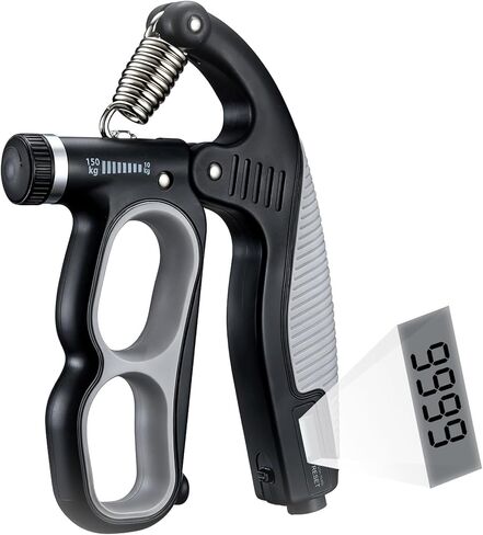 مدرب قوة قبضة اليد القابل للتعديل من باور جريب، معدات تمرين شديدة التحمل مع نطاق مقاومة 10-150 كجم، تصميم مريح لتمرين الساعد in Kuwait