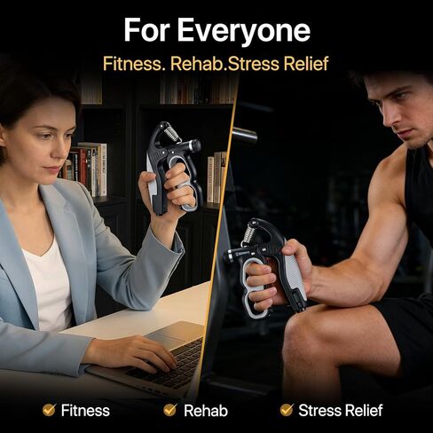 مدرب قوة قبضة اليد القابل للتعديل من باور جريب، معدات تمرين شديدة التحمل مع نطاق مقاومة 10-150 كجم، تصميم مريح لتمرين الساعد in Kuwait