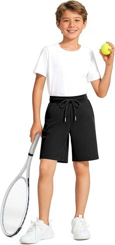 Boys Athletic Shorts Youth Lightweight Basketball Short with Pockets for Gym Sports Tennis in Saudi Arabia