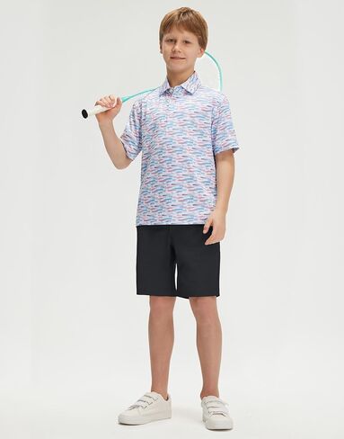 M MAELREG Boys Golf Shorts 7" Stretch Lightweight Flat Front Breathable Chino Water-Resistant Dry Fit Boys Athletic Shorts in Saudi Arabia