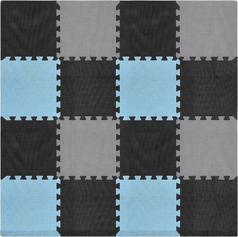 We Sell Mats 3/8" Thick Multipurpose EVA Foam Exercise Floor Mat, 12"x12" Interlocking Kid-Friendly Tiles, Anti-Fatigue for Home, Gym, Playpens, Classrooms in Kuwait