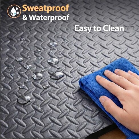 بساط المشي بقياس 79 بوصة × 39 بوصة، بسمك 6 مم، تحت جهاز المشي ووسادة المشي ودراجة التمرين على السجاد والأرضيات الصلبة، تصميم مخطط غير قابل للانزلاق، واقي للأرضية مقاوم للماء، ممتص للضوضاء والصدمات in Kuwait