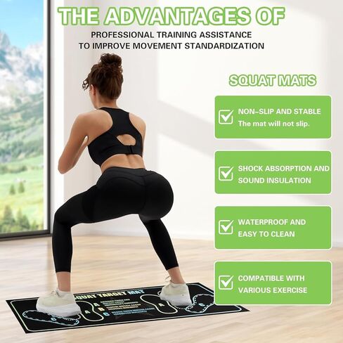 Squat Target Mat, Non-Slip Squat Mat with Foot Position for Improved Muscle Activation, Ideal for Home Fitness Enthusiasts in Kuwait
