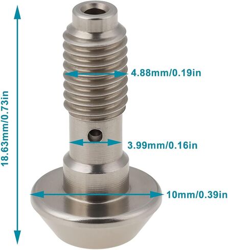 2Pcs Bicycle Disc Brake Caliper Banjo Bolt Compatible with Magura Mountain Bike Hydraulic Disc Brake, Silver in Kuwait