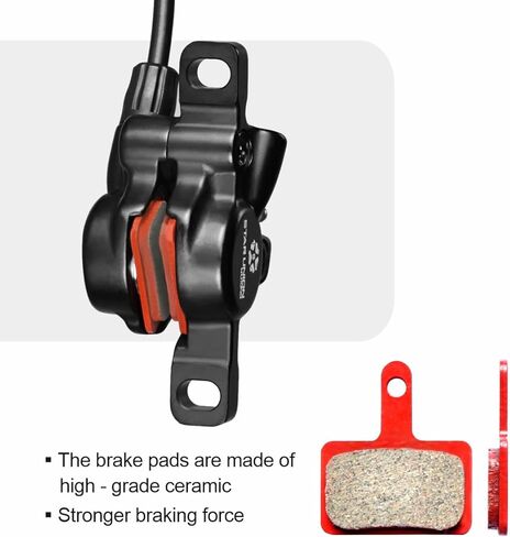 Hydraulic Brakes for Ebike, 2-Pin Power-Off Left Front 1000mm Right Rear 1800mm Aluminum Alloy Bicycle Hydraulic Disc Brake Set for Commuter Folding E-Bike Road Bike 2 Piston in Saudi Arabia
