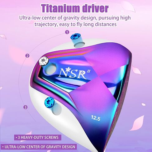 PGM Titanium Alloy Golf Club Driver Woods Hybrid for Women Right Handed with Weight Screw, High Forgiving and Lightweight Graphite Shaft Single Club with Headcover in Saudi Arabia