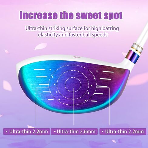PGM Titanium Alloy Golf Club Driver Woods Hybrid for Women Right Handed with Weight Screw, High Forgiving and Lightweight Graphite Shaft Single Club with Headcover in Saudi Arabia