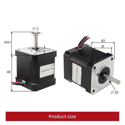 4-Lead Nema17 Hybrid Stepper Motor 12V 42BYGH 1.8A (17HS8401S-1MD) 42 for 3D Printer 1Pcs in Saudi Arabia