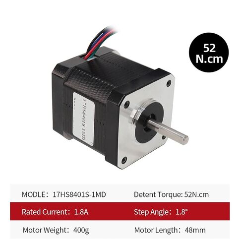 4-Lead Nema17 Hybrid Stepper Motor 12V 42BYGH 1.8A (17HS8401S-1MD) 42 for 3D Printer 1Pcs in Saudi Arabia