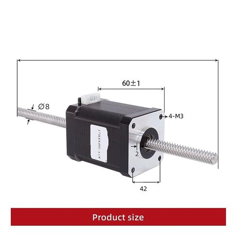 42 Through-Type Screw Stepper Motor 42HA60-T8*2 Linear Telescopic Through Body Length 60mm 1Pcs(Lead Range 2mm,300mm) in Saudi Arabia