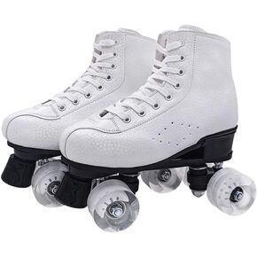 Quad Roller Skate Women's Skates Adult/Men and Women Universal Outdoor Classic Roller Skates with a glutinous Wheel is The Best Gift for Beginners (White 2 8) in Saudi Arabia