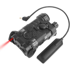 ليزر Airsoft PEQ التكتيكي مع 4 أوضاع، تهدف إلى رؤية ليزر حمراء مع مفتاح ضغط عن بعد بقابس 2.5 مم، رؤية ليزر لصندوق PEQ لـ AEG GBB CQB، مناسب لسكك Picatinny مقاس 20 مم in Kuwait