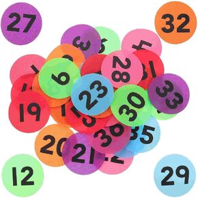 2sets 36Pcs Numbered Carpet Markers Self-Adhesive Number Labels Number Stickers Home Office Identification Labels (Random Color) in Kuwait