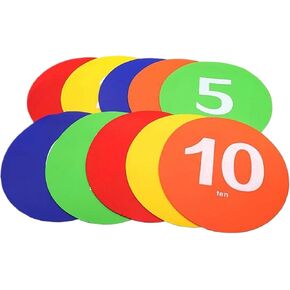 10Pcs/Set Flat Cones Spots Markers Floor Spots Agility Dots Anti Slip Court Marking Gym Accessories for Sports Training Soccer in Kuwait