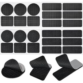 YITTIAN 12 Sets Hook and Loop Strips with Adhesive - Long Rectangles, Short Rectangles and Circles, Wall Adhesive Strips Heavy Duty, Heat-Resistant and Waterproof for Indoor and Outdoor Use in Kuwait