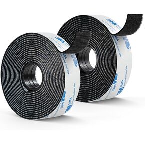 Hook and Loop Tape 1" x 12ft, Self Adhesive Strips with Strong 9448A Backing, Interlocking Nylon Fabric Fastener for Carpets, Crafts, Home, Car, Office Black in Kuwait