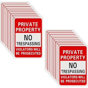20 حزمة من علامات الملكية الخاصة التي لا تسمح بالتعدي على ممتلكات الغير، علامة ألومنيوم بحبر الأشعة فوق البنفسجية مقاومة للصدأ مقاس 10x7 بوصة، علامات تحذير مقاومة للطقس/متينة للمنزل والحديقة والفناء التجاري in Kuwait