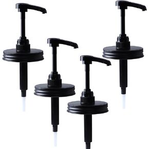Wide Mouth Mason Jar Pump Dispenser Lid for Syrup Sauce Honey Pump Lid Coffee Syrup Lid Stainless Steel Food Grade Airtight & Leak-Proof- 4pc in Kuwait