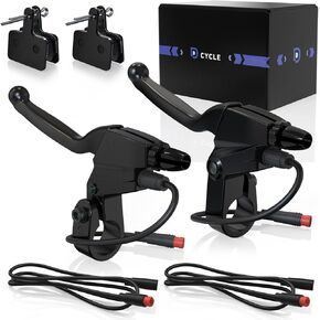 Durable Waterproof 2 pin Connector 2 Wires Left & Right Electronic Brake Lever Accessories for Electric Bicycle E-Bike Scooter (1 Pair) with semi-Metallic disc Brake Pads & Spring in Kuwait