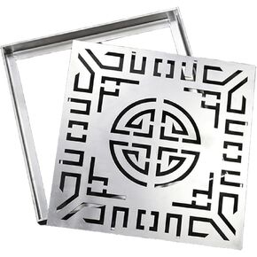 304 Stainless Steel Square Drain Grate, Outdoor Yard Sewer Cover with Frame, Removable & Anti-Clogging Design for Driveway and Garden(35cm*35cm/13.78 * 13.78in) in Kuwait