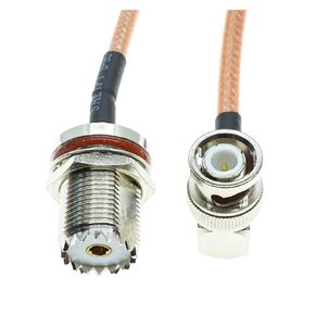RG400 BNC Male Right Angle to UHF Female SO239 Bulkhead Coax Pigtail Jumper 50ohm Double Shield Cable(6inch-15cm) in Saudi Arabia