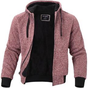 Yasumond Men's Sherpa Lined Zipper Hoodie Long Sleeve Flannel Warm Coat Fleece Cozy Jacket With Pockets for Men in Kuwait