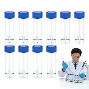 طقم حاوية عينات البراز، 10 قطع كوب عينات سعة 25-30 مل مع ملعقة بأغطية، حاوية بلاستيكية لجمع البراز، أكواب بول للاستخدام الطبي المختبري in Kuwait