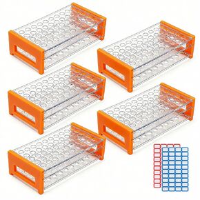 1PCS Plastic Test Tube Rack, 50 Holes Lab Tube Rack Holder for 13/16 mm Tubes, Hole Diameter 16.3mm, Acrylic, Detachable in Kuwait