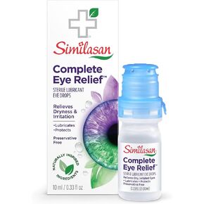 Similasan Complete Eye Relief Drops, Lubricates and Protects, Naturally Inspired Ingredients for Multi-Symptom Eye Discomfort, Preservative-Free, Ectoin Enhanced, Contact Lens Friendly, 0.33 FL.OZ in Kuwait