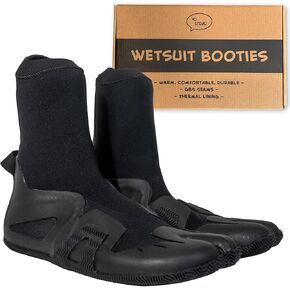 Ho Stevie! 3mm Surfing Wetsuit Booties - Warm, Comfortable, Durable, Grippy Surf Boots - Thermal Lining + GBS Seams in Kuwait