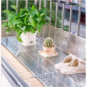 304 Stainless Steel Perforated Sheet - 10mm Hole Diameter, Corrosion-Resistant Metal Plate for Balcony Protection, 15x110 cm, Durable & Safe Outdoor Solution in Kuwait