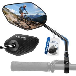 دراجة مرآة المقود جبل الكربون الصلب دراجة مرآة الرؤية الخلفية، يناسب المقود 21-26 مم للدراجات، EBike، سكوتر مرايا أمان عالمية قابلة للتعديل للتنقل وركوب الدراجات الجبلية in Kuwait