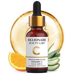 Billionaire Beauty Labs Vitamin C Serum for Face - Anti Aging Brightening Serum with Hyaluronic Acid & Vitamin E - Hydrating Facial Serum for Radiance, Fine Lines & Wrinkles - Made in USA 2 fl oz in Kuwait