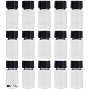 Pe Liners and Screw Caps, 100 Pcs Jars Sample Lids with, 3 Ml (0.12 in) Glass Vials Transparent, Bottles Lab Jars and, Storage Fragrance Reagents Essential Oils, Design Leakproof Reusable in Kuwait