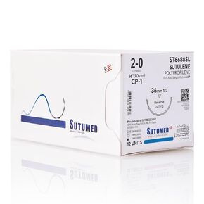 Sutumed SUTULENE Non-Absorbable Polypropylene Surgical Suture USP Size 2-0, 1/2 36mm Reverse Cutting Needle, 30 Inches (76 cm), 12 Count" in Saudi Arabia