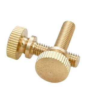 1-10PCS M3M4M5M6M8M10 Solid Pure Hot Brass Copper Step Knurled Hand Screw Thumb Machine Screws Double Round Head Bolt(M3X12mm 10pcs) in Kuwait