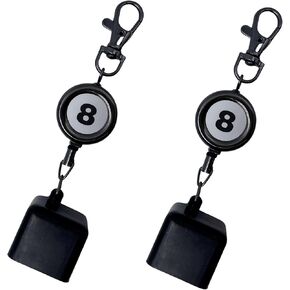 2-Pack Retractable Pool Chalk Holders with Belt Clip & Keychain | Billiard Cue Chalk Keeper Case for Snooker Game Training & Practice Accessories in Kuwait