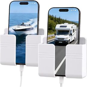 RV Accessories: Boat Accessories & Camper Accessory - Wall Phone Holder for Dorm Room & Apartment Essentials - Travel Trailer & RV Essentials for Inside and Pontoon Boat Accessory(2Pcs-White) in Kuwait