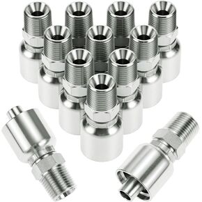QWORK 12 Pack Hydraulic Hose Fittings, 1/2" Hose x 1/2" NPTF Male Pipe Thread Hydraulic Hose Crimp Fitting End in Kuwait