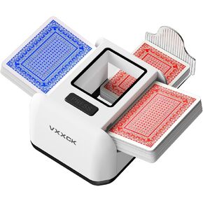 Automatic Card Shuffler for 1-2 Decks Dual Motor Not Stuck Card Automatic Sensing Function Rechargeable Card Shuffler Low Noise Card Shuffler for Poker Uno,Bridge,Spades,Card Games in Saudi Arabia