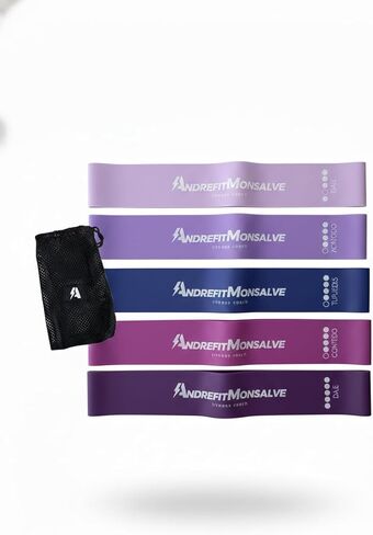 Bandas de Resistencia para Ejercicio – Set de 5 Niveles para Entrenamiento en Casa, Fuerza, Yoga y Cross Training | Incluye Bolsa de Transporte in Saudi Arabia