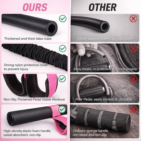 Resistance Bands with Handles, Pedal Resistance Band with Handle for Home Workout, Exercise Bands Resistance Training Equipment in Saudi Arabia
