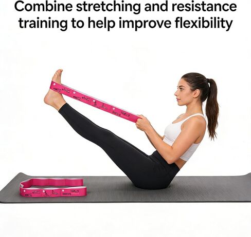 Multi-Loop Resistance Belt for Yoga, Pilates, Stretching and Dance Training - Physical Relaxation Assistance Belt in Saudi Arabia